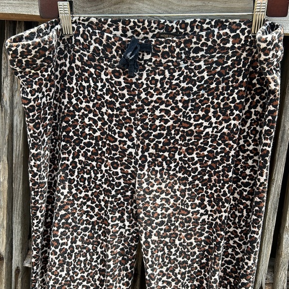 Leopard loungewear flared bottom drawstring waist sleeveless round neck top - Picture 4 of 7